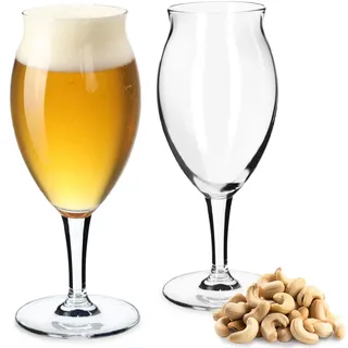 KADAX Biergläser 410 ml, 2er Set, Biertulpen aus Glas, Biergläser für Pils, Helles, Weizen & Craft Beer, Bierglas, Bierkrug, Gläser für Bier, Weizenbiergläser