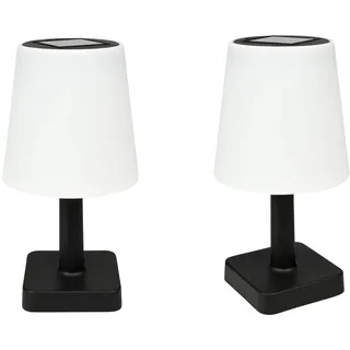2x Solar LED Tischleuchte 23cm Kabellos Gartenlampe Camping Solarlampe