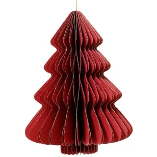 Kaemingk Weihnachtsfigur Weihnachtsbaum Tanne Papier rot