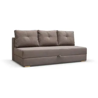 MOEBLO Schlafsofa VARADO, Sofa mit Bettfunktion Couch für Wohnzimmer, Schlafcouch Federkern Sofagarnitur Polstersofa Wohnlandschaft, mit Schlaffunktion und Bettkasten braun