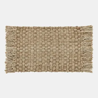 Loberon Fußmatte Moody, Handgewobene Qualität, mit Charmanten Fransen, grobes Geflecht, Wohntextilien, Wohn-Accessoire, Jute, braun