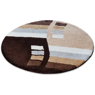 KARAT Badteppich Horizont - rutschsicher & schnelltrocknend - Badezimmerteppich Badematte Duschvorleger (Felix Rund, 95 cm)