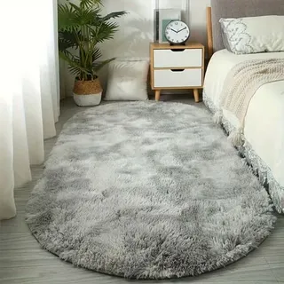 Lan Hellgrau 5050cm (seide Wolle) Seiden- Und Wollteppich, Schlafzimmerteppich, Fleckenabweisend, Leicht Zu Reinigen, Ovaler, Rutschfester Teppich Für Den Bettbereich.