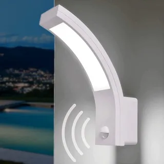 Adviti Wandleuchte LED 10W weiß IP54 mit Bewegungsmelder