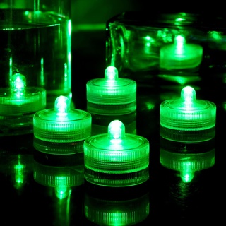 HL Unterwasser-LED-Licht, grüne wasserdichte flammenlose Teelichter, Pool-Lichter für zu Hause Vase Festival-Hochzeitsparty-Dekoration 24pcs