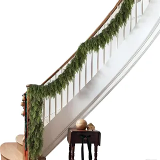 Weihnachtsgirlande Zedernholzoptik Outdoor, 2.7m PVC Girlande Weihnachten Künstliches Kiefernholz-Rattan, Ohne Scharfe Kanten Mit Langlebiger Farbe, Für Zuhause, Partys, Türrahmen Wanddekorationen