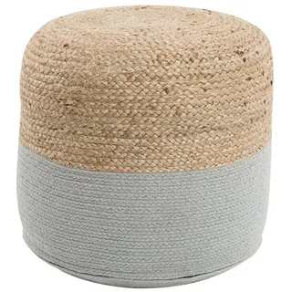 Beliani Pouf Baumwolle 46 x 48 x 46 cm Grau/Beige