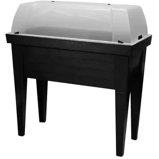 Jelenia Plast Hochbeet mit Haube 100 x 50 x 107 cm Schwarz