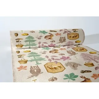 MANK Tischläufer Airlaid Aram, 40 cm x 24 m , 1 Stück - Waldtiere Herbst