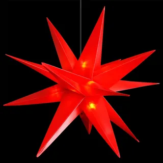 XL LED Weihnachtsstern Ø 25cm Adventsstern Rot Fensterstern Faltstern IP44