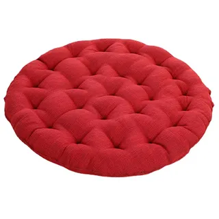 LZTENRETO Große Bodenkissen,Rund Leinen Futon-Kissen Japanischer Stil Getuftet Boden-Kissen Meditations-Kissen für das Sitzen auf dem Boden Fenster-Kissen für Yoga Sofa Balkon (Rot,65x65x10cm)