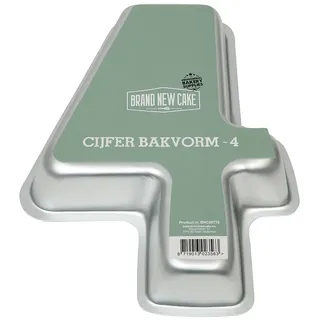 BrandNewCake® Zahl 4 Backform - Wiederverwendbare Aluminium Kuchenform - Perfekt für Geburtstage und Jubiläen