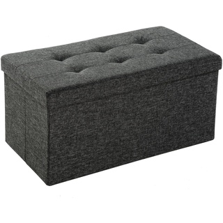 Faltbarer Sitzhocker aus Polyester mit Stauraum 76x38x38cm - dunkelgrau