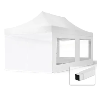 TOOLPORT Faltpavillon Economy 3 x 6 m inkl. 4 Seitenteile weiß 59056