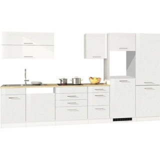 Held Möbel Küchenzeile Mailand 360 cm Frontfarbe weiß hochglanz Korpusfarbe weiß zerlegt