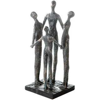 Dekofigur CASABLANCA BY GILDE "Skulptur Group" Dekofiguren Gr. B/H/T: 12 cm x 30 cm x 12 cm, braun (bronzefarben) Deko-Objekte Dekoobjekt, Höhe 30 cm, mit Spruchanhänger, Wohnzimmer