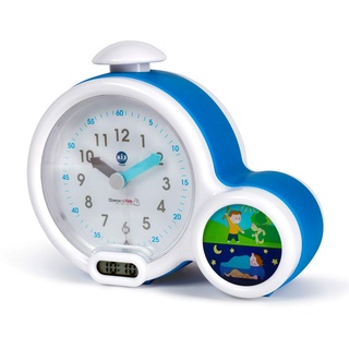 Pabobo Kid Sleep - Wecker - pädagogische Kinderwecker Tag / Nachtlicht - Doppelanzeige und 3 Alarme zu wählen - funktioniert auf Gleichstrom oder Batterien - blau