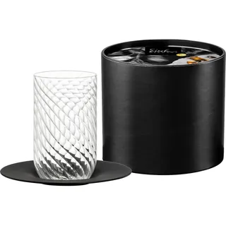 Dekomiro Kaffeeservice Eisch Twist Latte Macchiato 133/22 schwarz mit Untertasse (1-tlg), 1 Personen, Glas