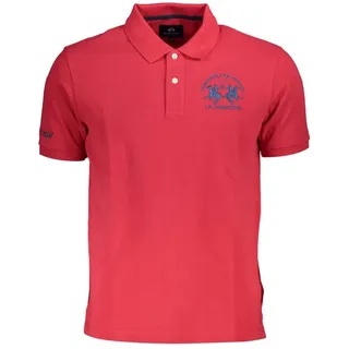 La Martina Poloshirt Elegantes rotes Herren-Kurzarmhemd mit Stickerei M