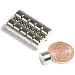 Neodym Magnet N52 Scheibe 2,2KG - Zylinder Magnetscheibe 8mm Durchmesser x 5mm - 8x5mm Neodym Magnete Runde Scheiben Stabmagnet [10 Stück]