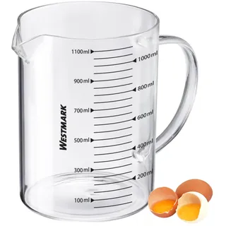Westmark Messkanne Glas – Ideal zum Abmessen von Zutaten beim Backen und Kochen, mikrowellengeeignet, temperaturbeständig, egonomischer Griff 30672260