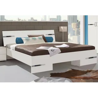 Wimex Futonbett Anna, Bett Made in Germany, mit chromfarbenen Details im Kopf-und Fußteil, 3 Breiten zur Auswahl weiß 169 cm x 210 cm x 81 cm