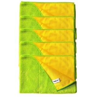 Kochblume Geschirrtuch Geschirrtuch 60 x 40 cm, (Spar-Set, 5-tlg), 800g/m2 Qualtität gelb|grün