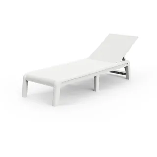 KETER Palma Sonnenliege für den Garten mit 4-Fach Verstellbarer Rückenlehne, klappbare Gartenliege, weiß, 187 x 58 x 29 cm, pflegeleicht, wetterfest und UV-beständig