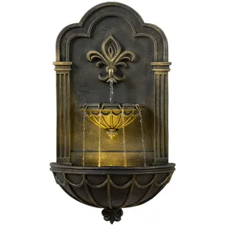 Teamson Home Wandbrunnen, Schwarz, Stein, Freiform, 24x81x46 cm, Gartenzubehör, Gartendeko