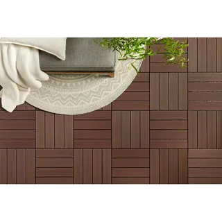 Ambia Garden Terrassenfliese, Dunkelbraun, Kunststoff, 30x2x30 cm, Fsc, Bsci, DIN EN ISO 14001, DIN EN ISO 9001, witterungsbeständig, riss- und splitterfrei, Gartenzubehör, Terrassen- & Balkonböden, Terrassenfliesen