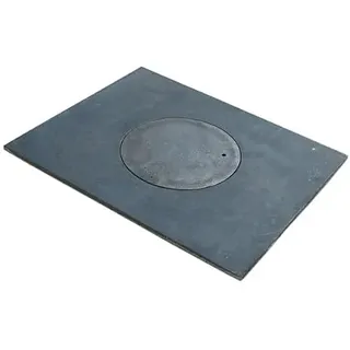 SEZAM Gussplatte zum ofen mit 1-Loch 46x36cm Kohleplatte Kaminplatte Grauguss Gusseisen