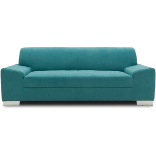 DOMO. Collection Sofa Alisson, 3er Couch, 3-Sitzer, 3er Garnitur, 199x83x75 cm, Polstergarnitur in türkis