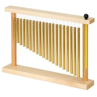 Betzold Chime Bar Chime mit Holz-Stativ – Klangspiel Musik Instrument goldfarben