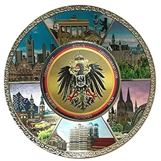 LINKTOP Germany Metall Souvenir Teller mit Ständer (Metall, 15cm) (15cm)