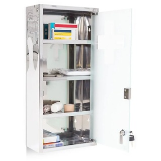 relaxdays Medizinschrank Medizinschrank abschließbar Edelstahl