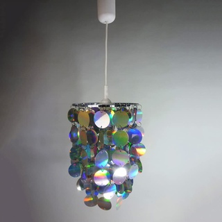 YOUNG SPIRIT - Trendige LED-Pendelleuchte mit großen irisierenden Pailletten, Deckenleuchte, Wechselschirm
