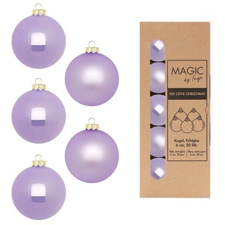 MAGIC by Inge Weihnachtsbaumkugel, Weihnachtskugeln Glas 6cm 20 Stück - Lilac Breeze lila