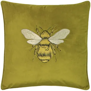 Paoletti Hortus Bee Besticktes Samtkissen mit Federn, gefüllt