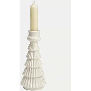 Kerzenhalter Tannenbaum - H 18cm Weiß