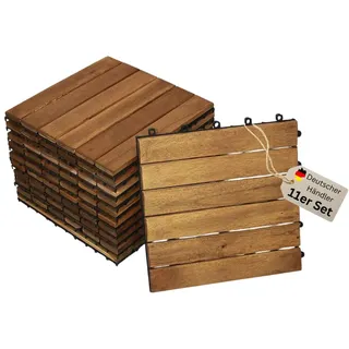 trelevo Holzfliese 01 & 02 30x30 cm Akazienholz geölt 11 Fliesen für 1m2