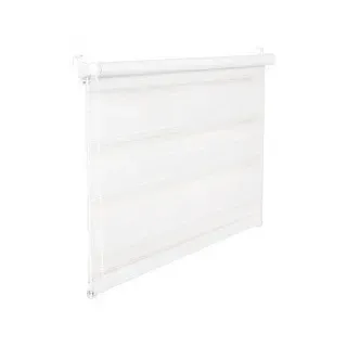 Doppelrollo Duorollo 70 cm breit 200 cm lang weiss inkl. Seilzug Fensterrollo Klemmrollo Jalousie