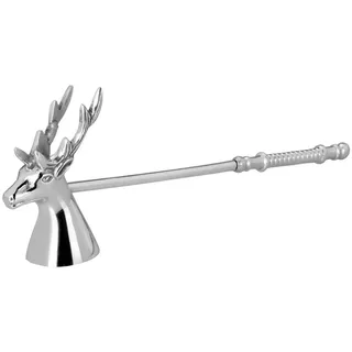H.Bauer jun. Kerzenlöscher Aluminium 27 cm - Docht-Löscher mit Löschhut im Hirsch Motiv - Kerzendämpfer mit langem Griff für stilvolles Kerzen ausmachen ohne Rauch