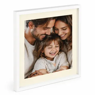 KM FOTO 3D Objektrahmen Holz Bilderrahmen Shirt Trikot Rahmen Collage Wanddeko Poster S220: Farbe: Weiß | Format: 50x50