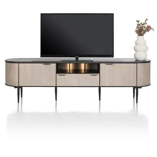 XOOON Aramon Lowboard + LED Metall/HPL - Schwarz