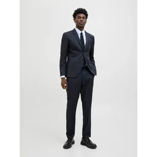 JACK & JONES Anzug JPRCOSTA SUIT (Set, 2-tlg) aus Polyester, sehr schmale Passform, mit Reverskragen, Langarm-Sakko blau 46