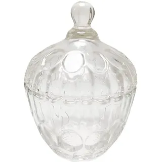QUUPY Bonbonglas Bonbonniere aus Vorratsglas Glasgefäß Glas mit Deckel, dekorative Süßigkeitenschale, mit Kristallüberzug für Snacks Süßigkeiten Keksglas, 260 ml