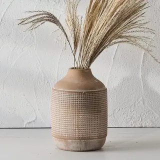 Omgoods – Boho-Keramikvase mit Sandglasur für die Wohnraumdekoration - Beige