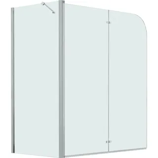 vidaXL Badewannenaufsatz 2-fach Faltbar 120 x 68 x 130 cm Silber