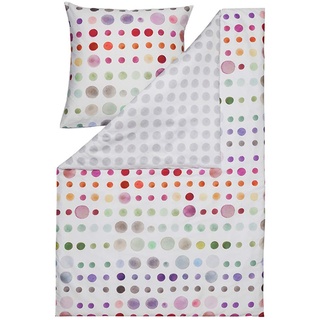 Estella Bettwäsche Spot 4709 958 Bunt Punkte Tupfen Mako-Satin 135x200 cm + 80x80 cm