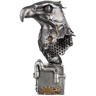 Brillibrum Design Figur Adler Deko Steampunk Dekofigur Mechanical Skulptur Zahnrad Dekoration Industrial Steam Punk Eagle Kunst Figur Hawk (Adler/Variante 1)